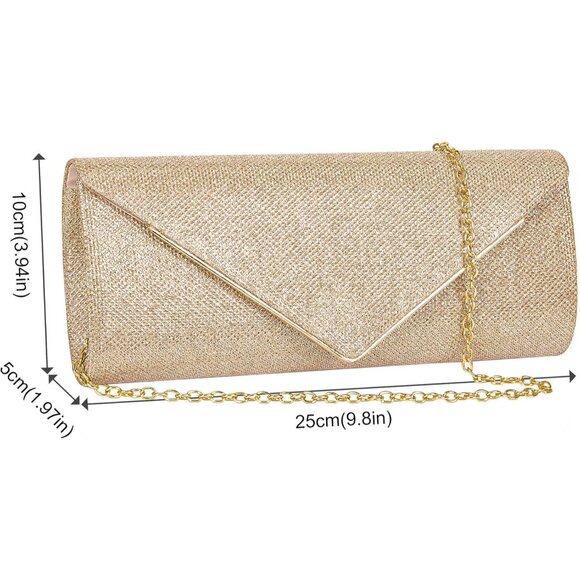 Elegant Sequined Evening Bag with Detachable Chain - Perfect for Any Occasion - Picture 7 of 7